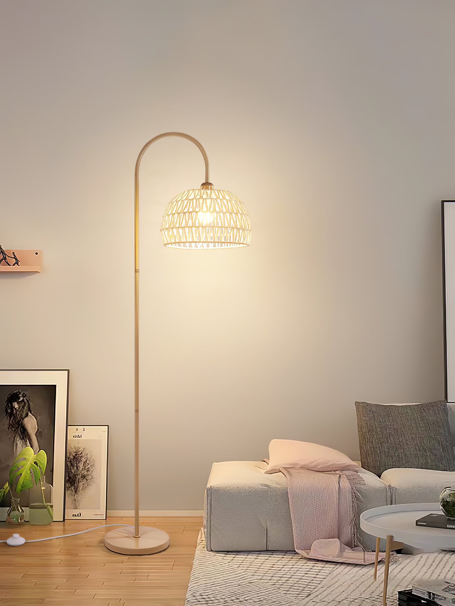 Rattan Arch Floor Lamp