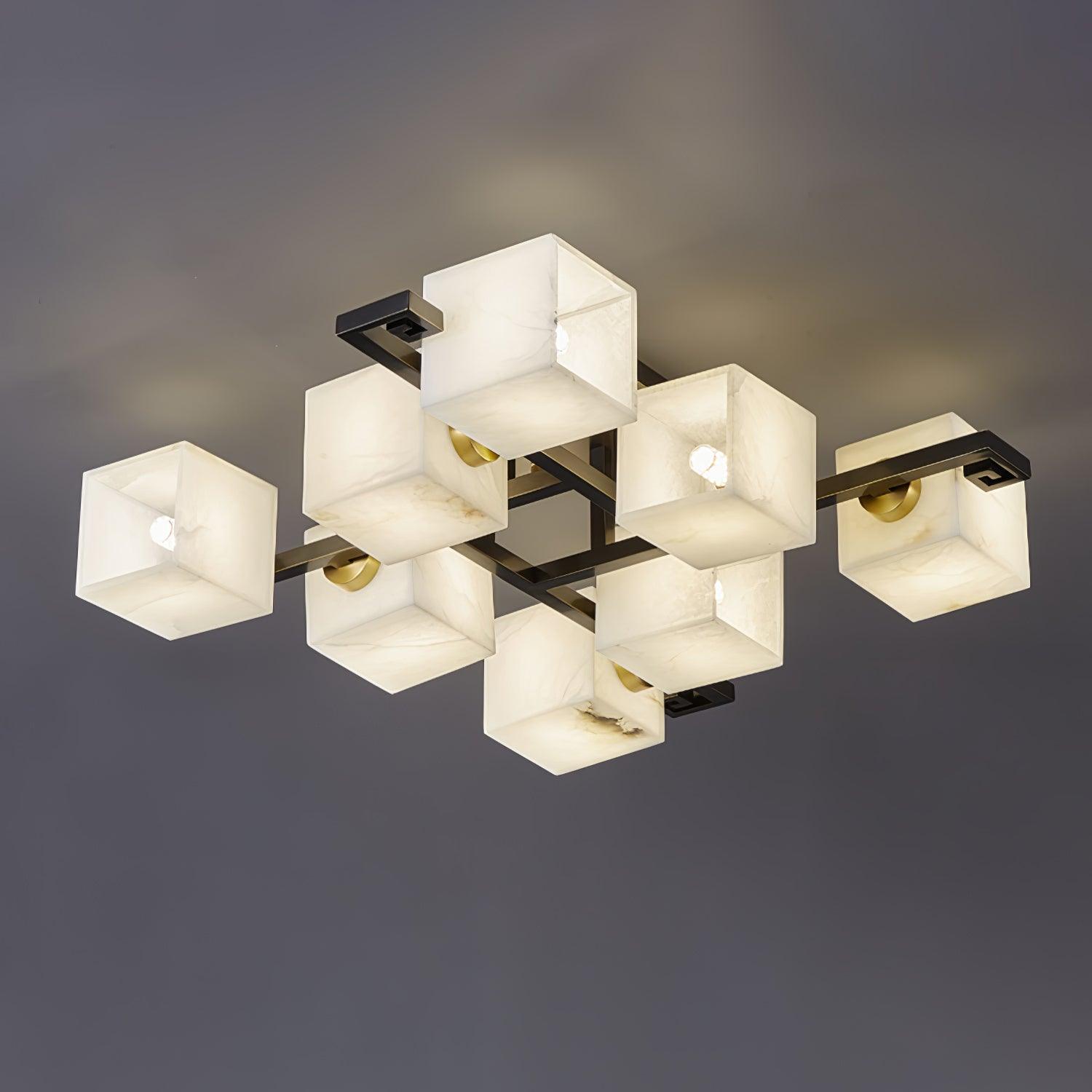 Cubist Alabaster Cluster Ceiling Lamp