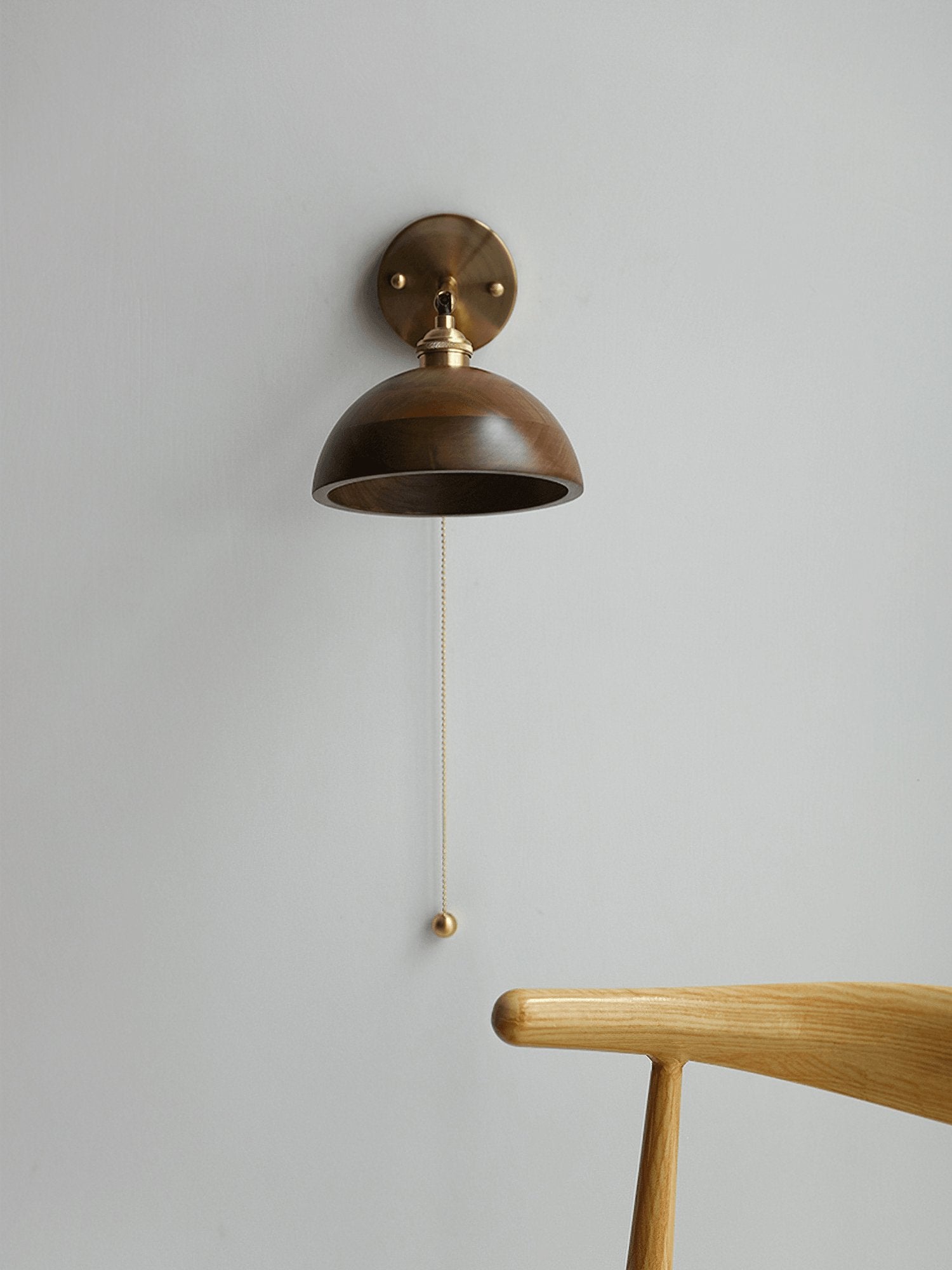 Vintage Wood Plug-in Wall Lamp