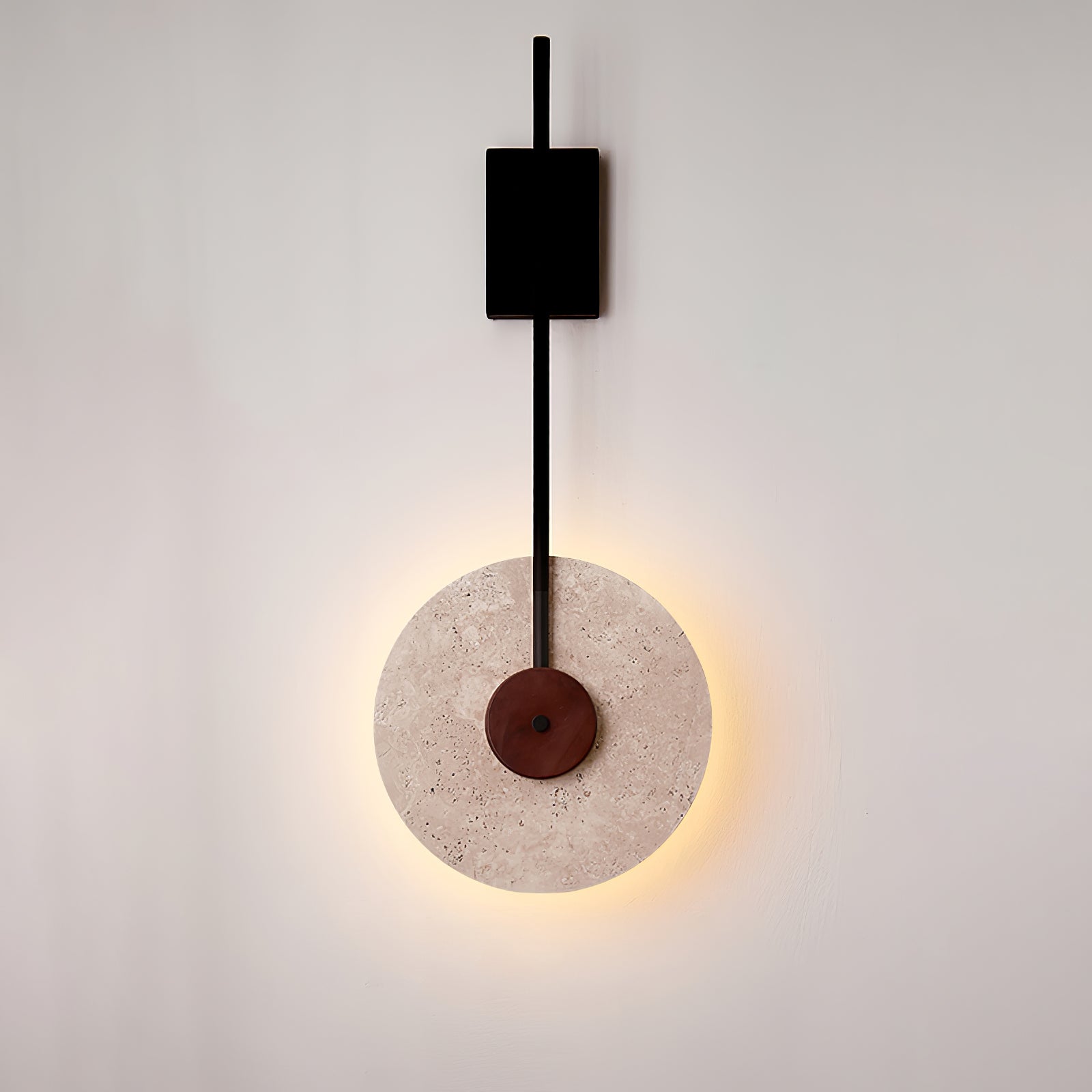 Disc Travertine Wall Lamp