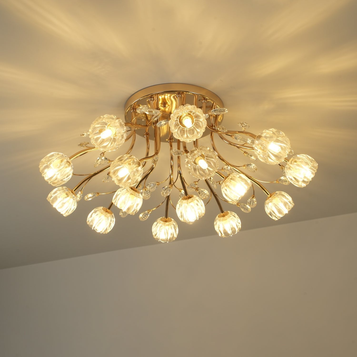 Crystal Flower Ceiling Light