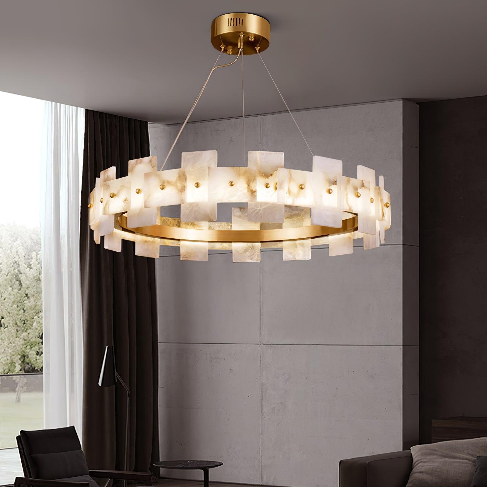 Alabaster Halo Chandelier