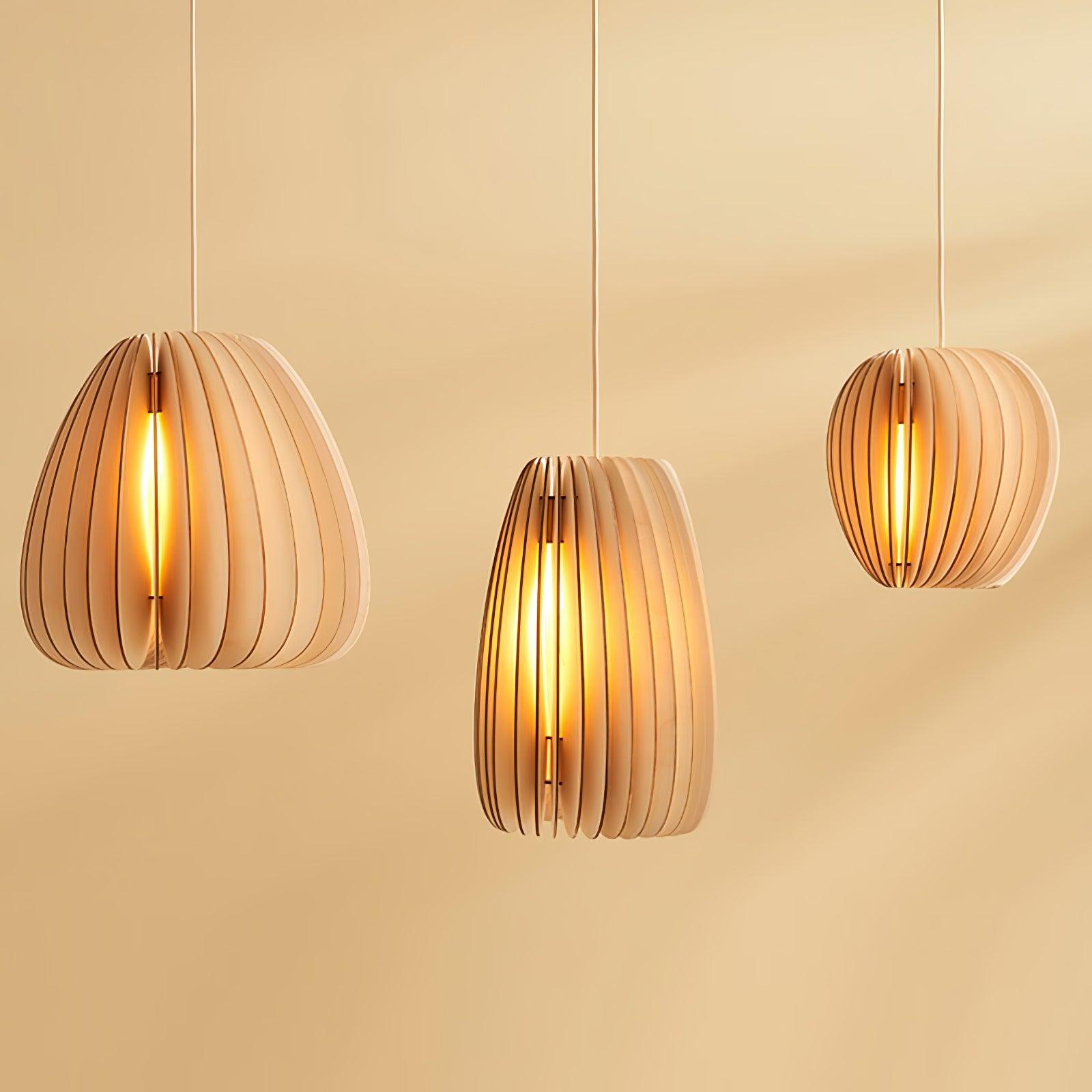 Wooden Orb Pendant Lamp