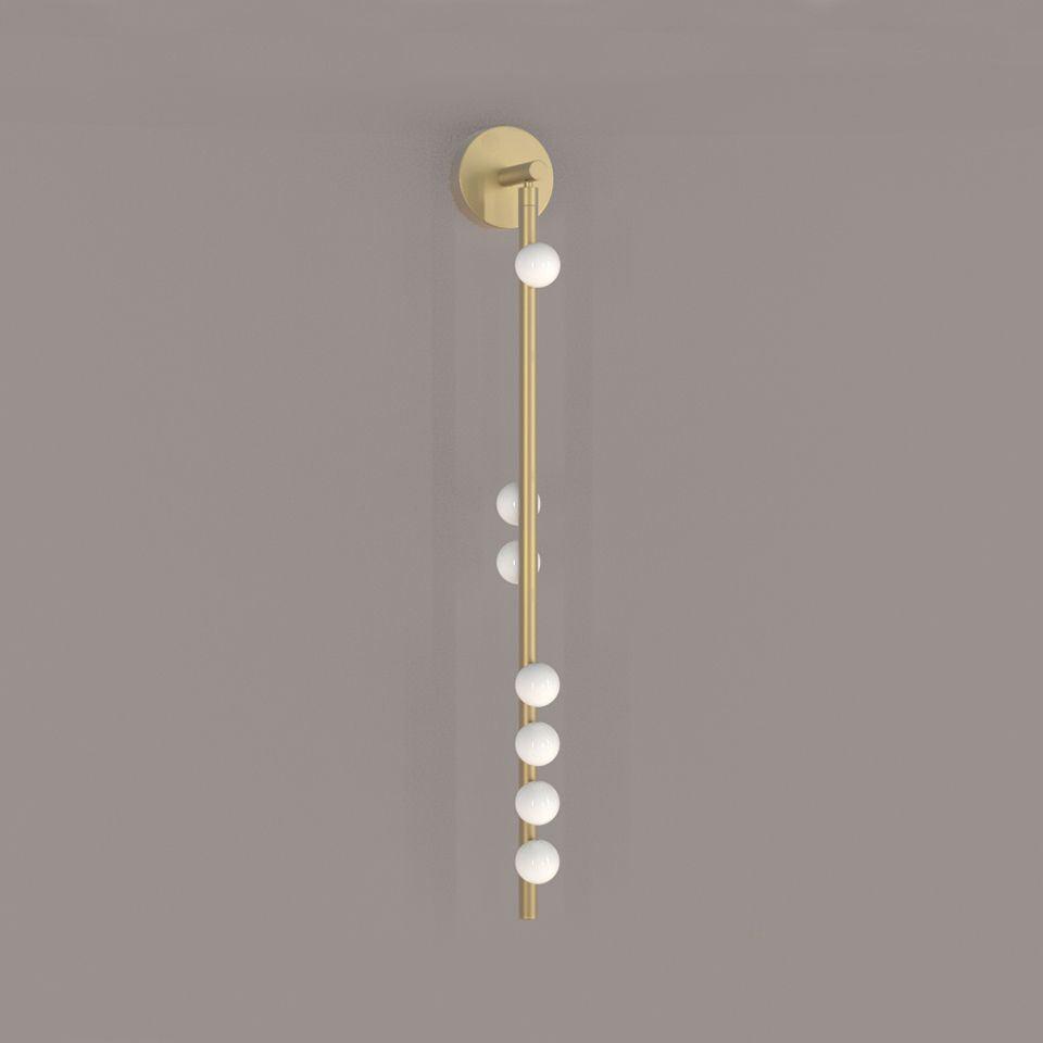 Brass Glass Tube Plug-in Wall Lamp