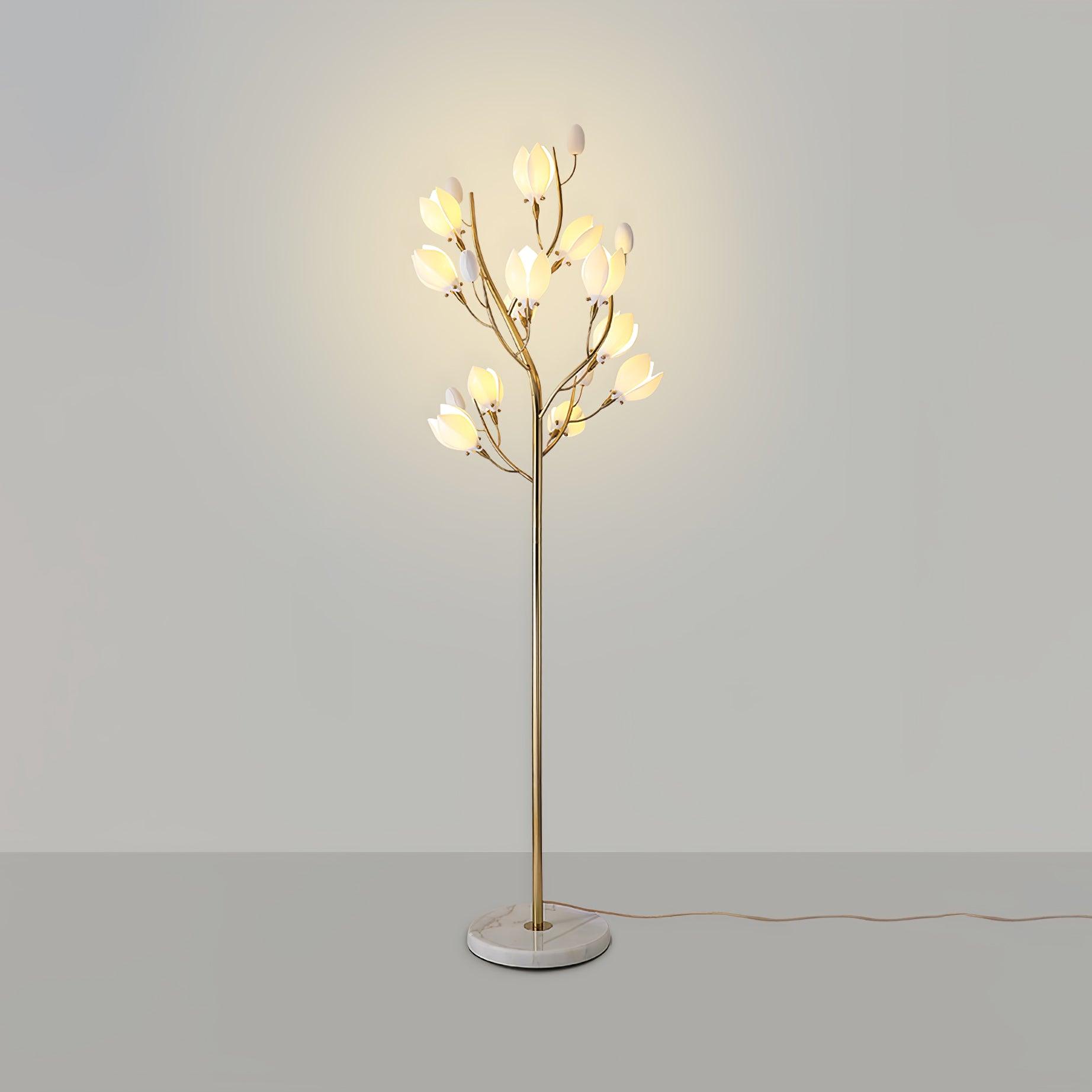 Porcelain Magnolia Floor Lamp